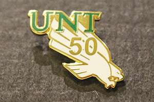Golden Eagles UNT 50 lapel pin