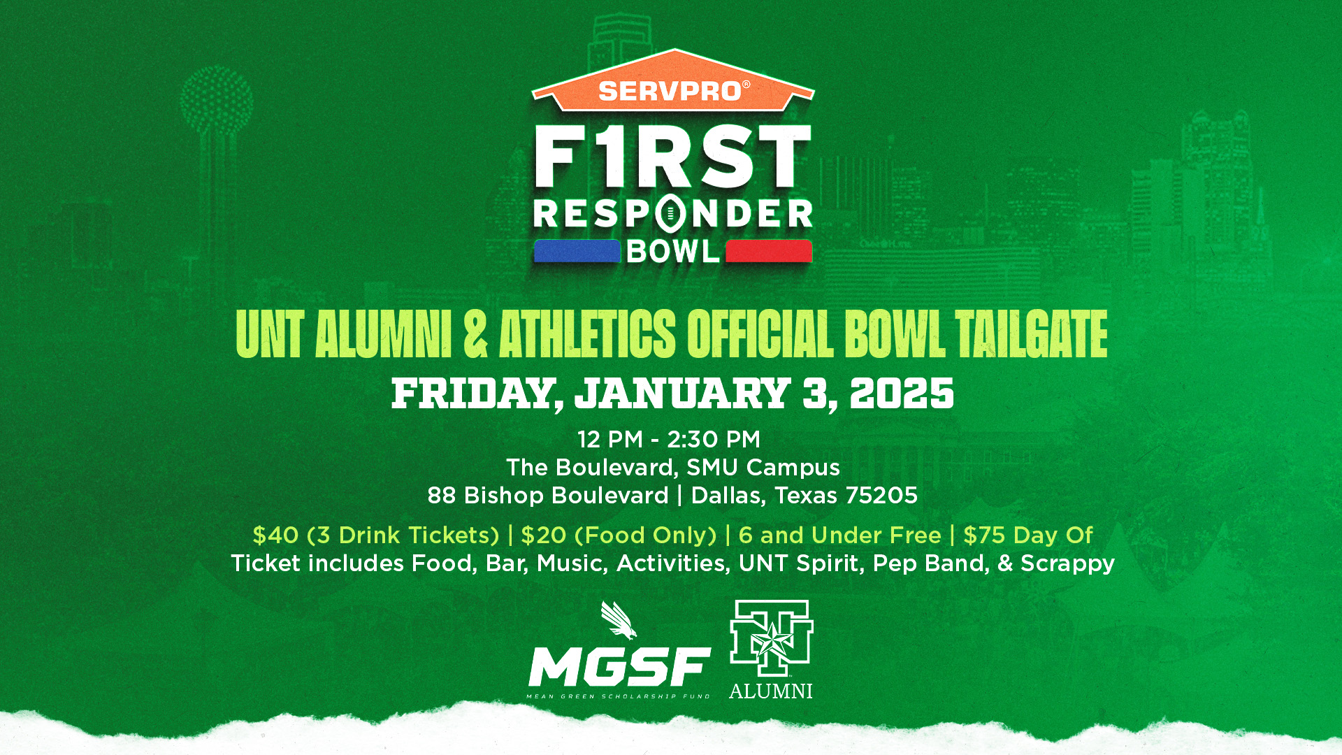 UNT Alumni & Athletics Official Bowl Tailgate