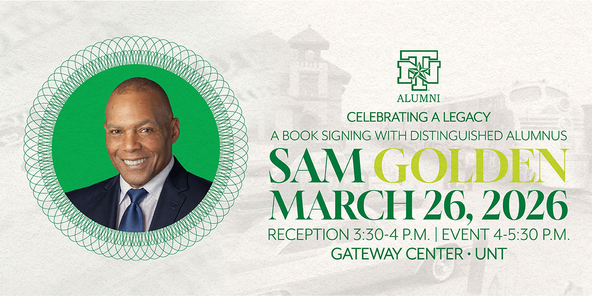A Book Signing with Distinguished Alumnus Sam Golden March 2026 banner