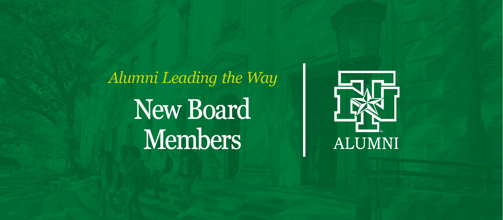 Alumni Leading the Way - New Board members banner